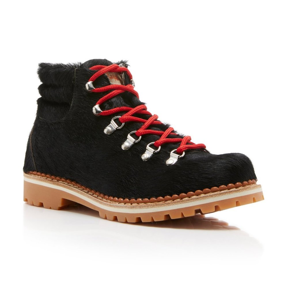 Montelliana Margherita Black Calf Hair Apres Ski Boots Hiker Boots 37 7 US